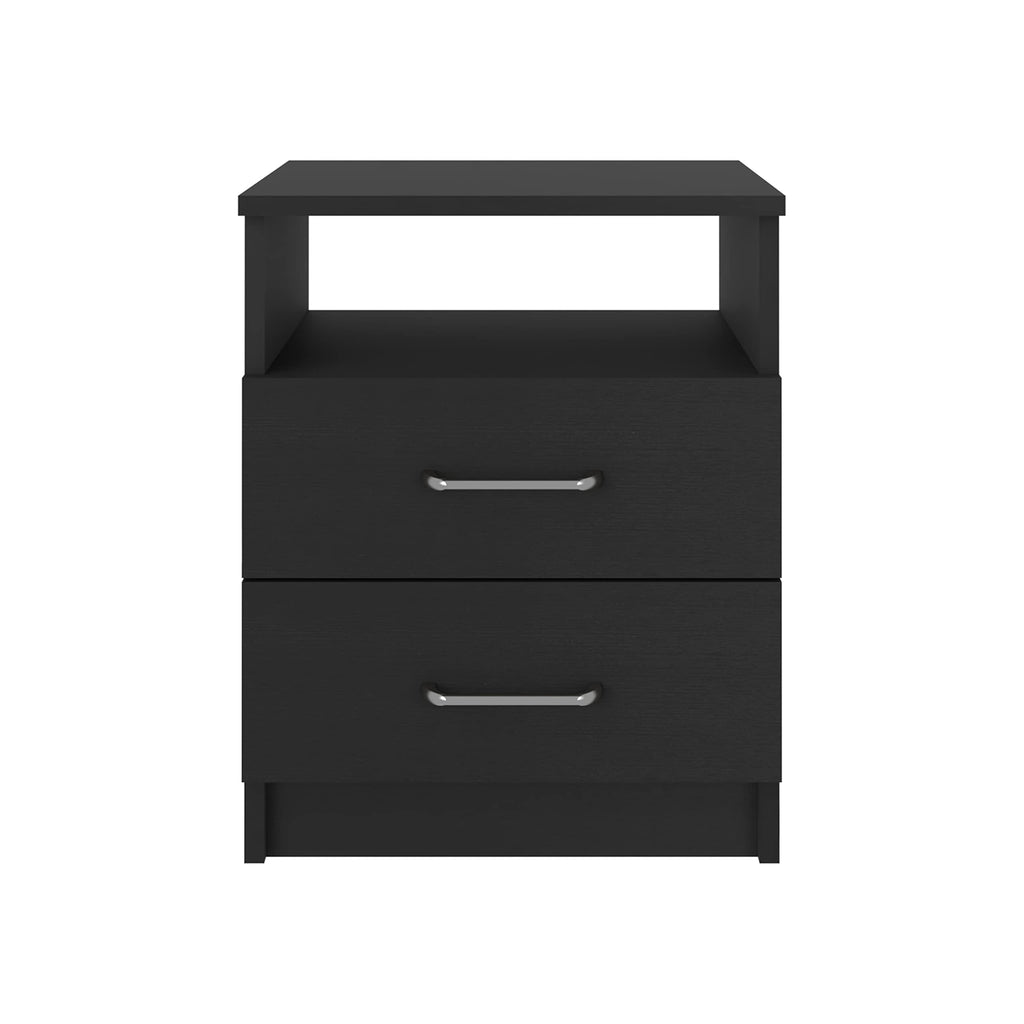 Louise 3-Piece Bedroom Set with Armoire and 2 Nightstands, Black