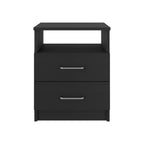 Louise 3-Piece Bedroom Set with Armoire and 2 Nightstands, Black