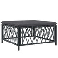 vidaXL Anthracite Garden Footstool with Cushion | Modular Design Weather Resistant Fabric Compact Square Ottoman for Relaxation 