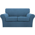 3 Piece Sofa Covers For 2 Cushion Couch Sofa Slipcover Soft Couch Cover For Dogs-Washable Sofa Furniture Covers With 2 Individual Cushion Covers, Feature Thick Jacquard Fabric (Loveseat, Dusty Blue)