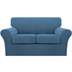 3 Piece Sofa Covers For 2 Cushion Couch Sofa Slipcover Soft Couch Cover For Dogs-Washable Sofa Furniture Covers With 2 Individual Cushion Covers, Feature Thick Jacquard Fabric (Loveseat, Dusty Blue)