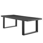Steve Silver Furniture Yves Dining Table, 77-95" Table w/ 18" Leaf, Contemporary Double-Pedestal Sled Base, Seats up to 10, Dining Room, Hand Stained, (Table Only), 77D x 40" W x 30" H, Black