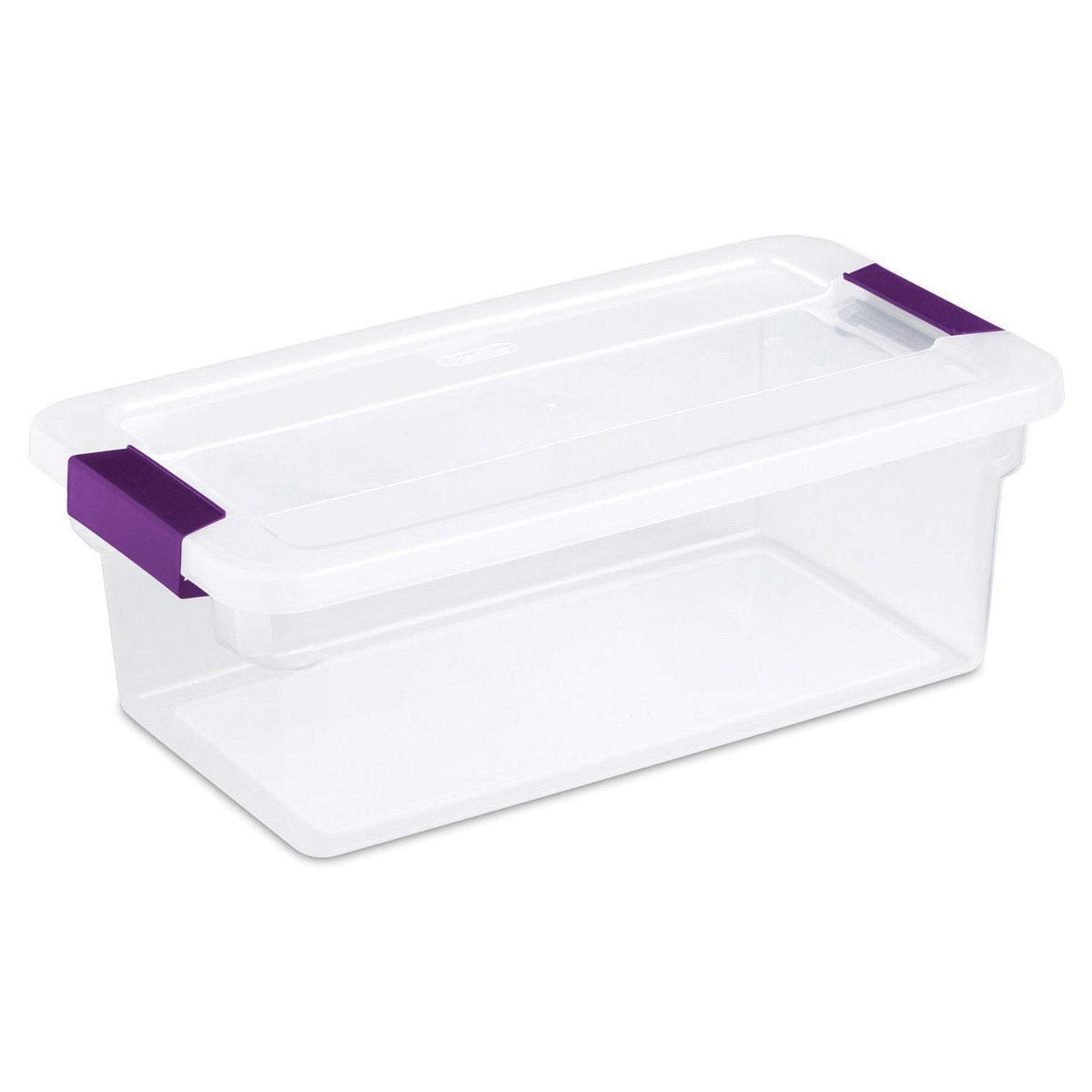 Sterilite 17511712 6 Quart Clearview Latch Storage Container With Plum ...