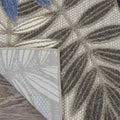HomeRoots 5' X 7' Blue and Gray Floral Stain Resistant Indoor Outdoor Area Rug
