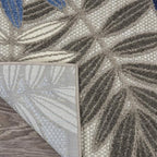 HomeRoots 3' X 4' Blue and Gray Floral Indoor Outdoor Area Rug