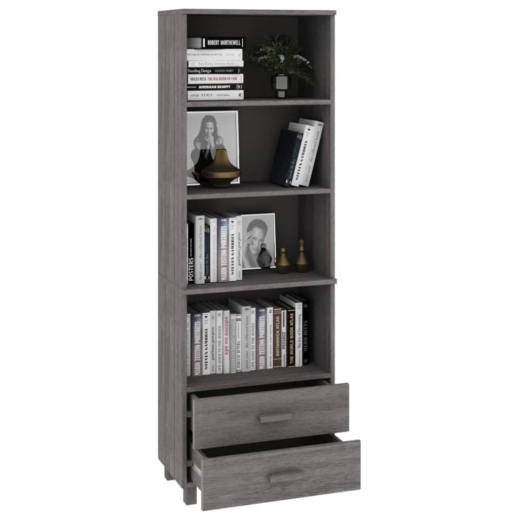 vidaXL Cabinet Bookshelf Entryway Cabinet HAMAR Light Gray Solid Wood Pine
