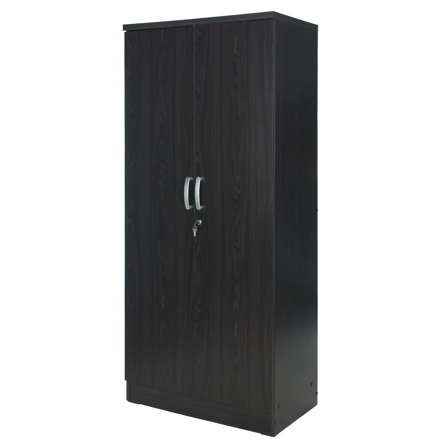 Better Home Products Harmony Wood Two Door Armoire Wardrobe Cabinet in Tobacco