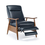 Comfort Pointe Solaris Midnight Blue Faux Leather Wooden Arm Push Back Recliner Chair