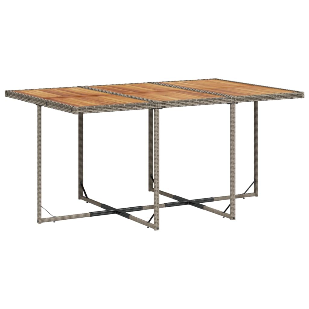 vidaXL - 11 Piece Patio Dining Set with Cushions, Compact Storage, Gray Poly Rattan, Garden Furniture, Acacia Wood Tabletop