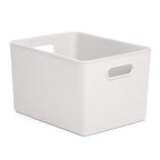Superio Ribbed Collection - Decorative Plastic Open Home Storage Bins Organizer Baskets, X-Large Brown (1 Pack) Container Boxes