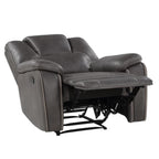 Steve Silver Katrine Charcoal Faux Leather Reclining Sofa-Loveseat-Chair Set
