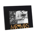 Isaac Jacobs Black Wood Sentiments Mr & Mrs    Picture Frame, 4x6 inch, Newlywed Photo Gift for Wedding, Display on Tabletop, De