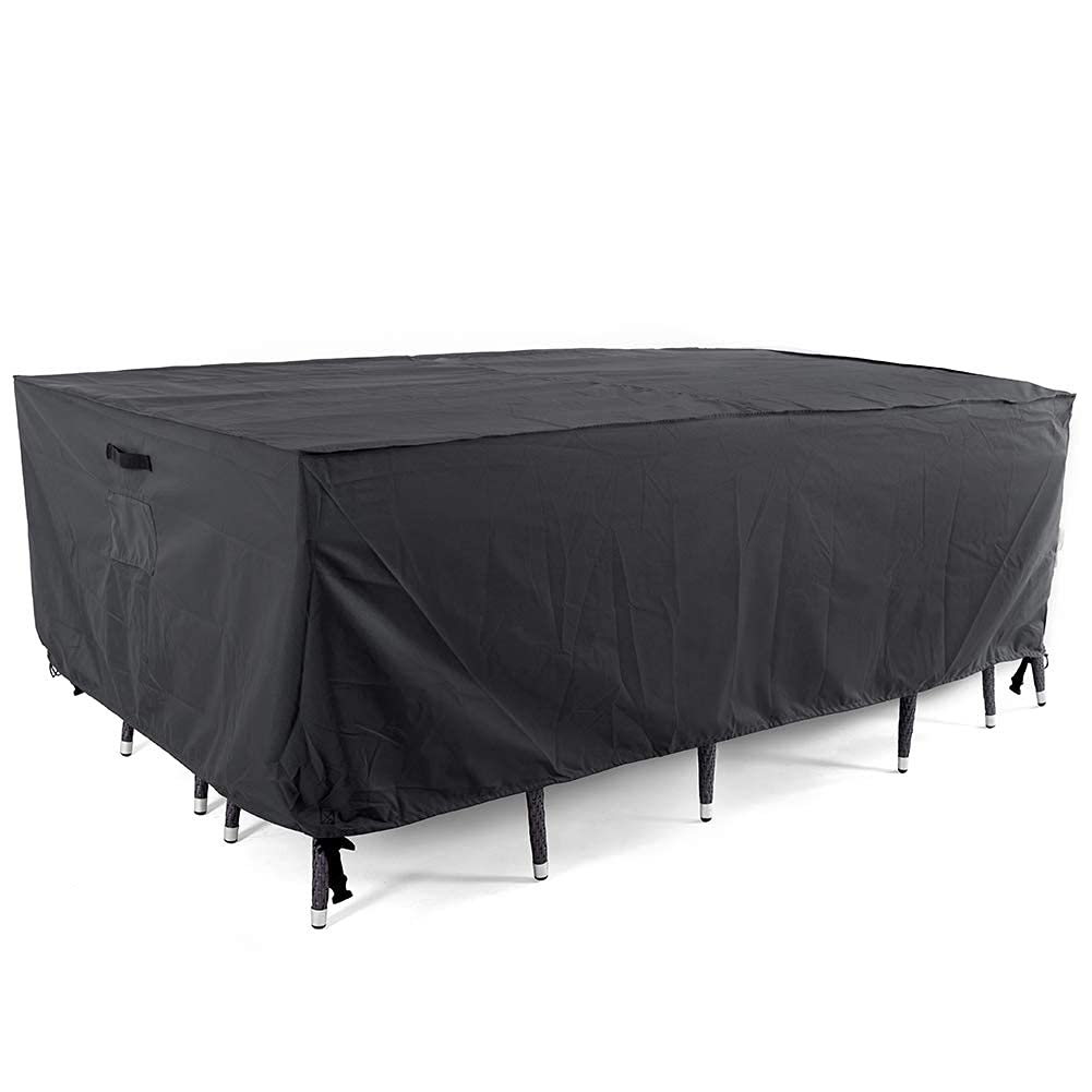 Tempera Outside Table And Chair Covers, Outdoor Dining Set Cover, Patio Furniture Cover Waterproof, Windproof For Winter, Rectan