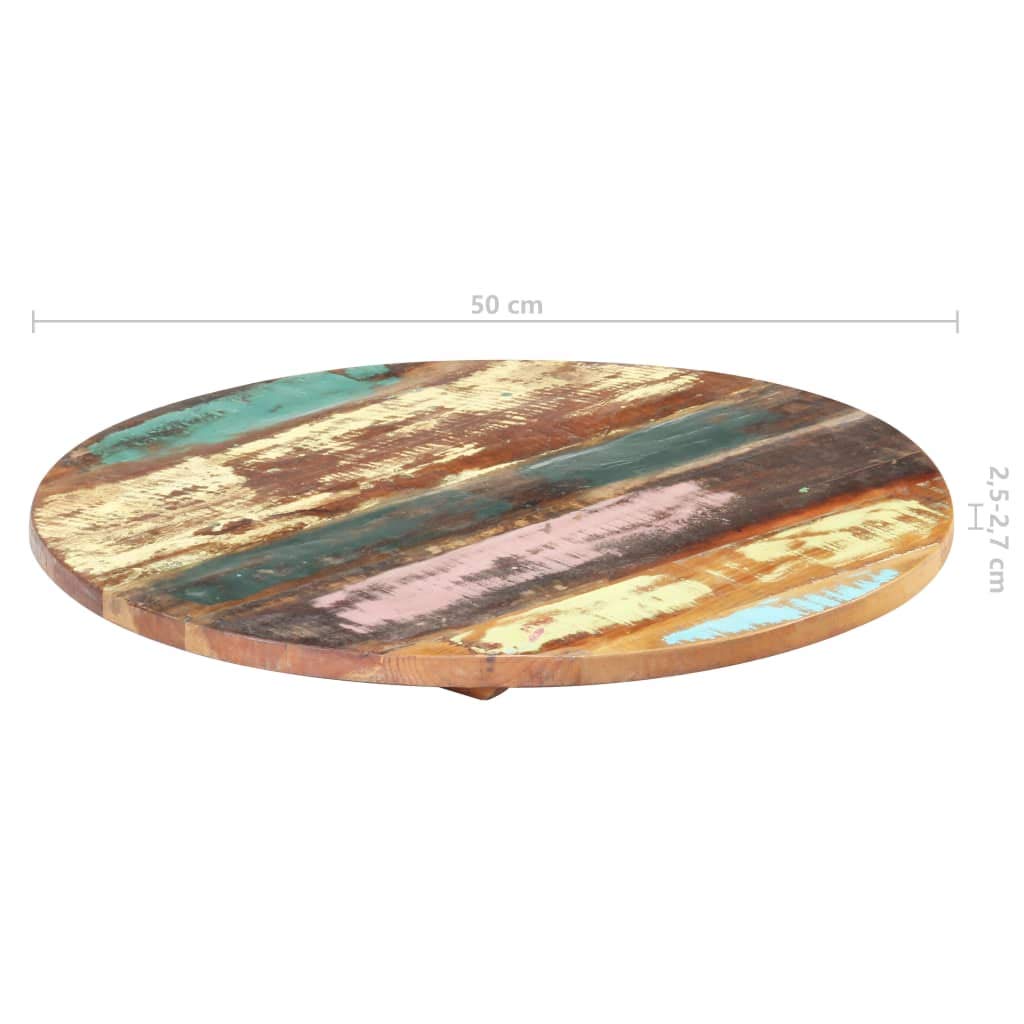 vidaXL Table Top, Table Top with Two Wood Support, Round Table Top for Home Office, Wooden Table Top, 0.98&quot;-1.06&quot; Solid Reclaimed Wood