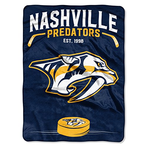 Northwest Nhl Nashville Predators Unisex-Adult Raschel Throw Blanket, 60'' X 80'', Inspired