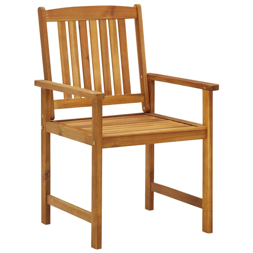 vidaXL 2X Solid Acacia Wood Patio Chairs with Cushions Lounge Seating Outdoor Garden Patio Balcony Terrace Wooden Dining Dinner Seat