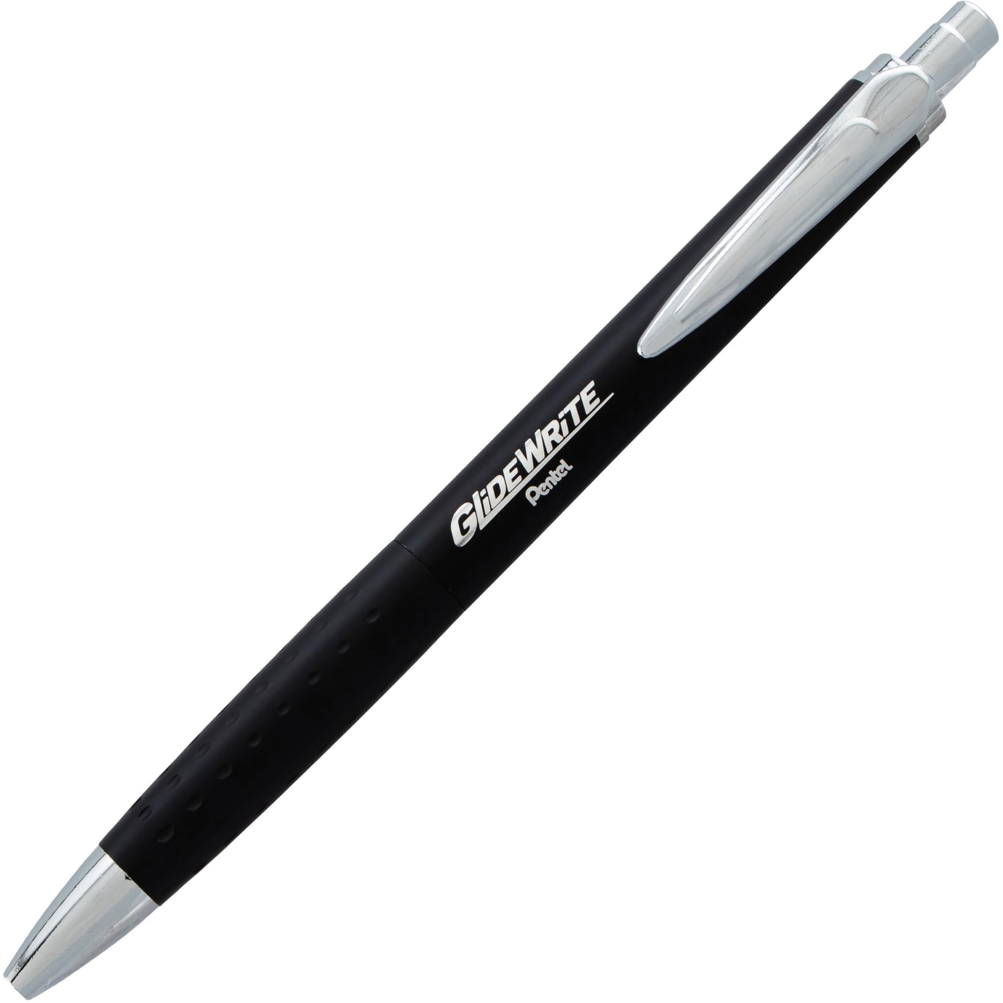 Pentel Glidewrite Executive Ballpoint Pen, (1.0Mm) Medium, Black Metal Barrel, Black Ink, Pack Of 1 (Bx970Abp)