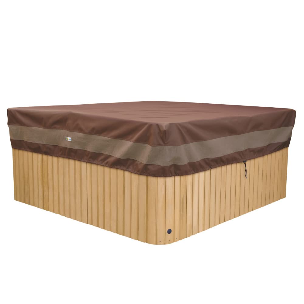 Duck Covers Ultimate Water-Resistant 86 Inch Square Hot Tub Cover Cap, Outdoor Spa Cover