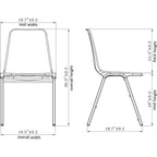 Black Polypropylene Seat - Black Polypropylene Back - Black, Powder Coated Metal Frame - Arched Base - 19.3" Width X 19.3" Depth X 31" Height - 4 / Ca-85567-Furniture