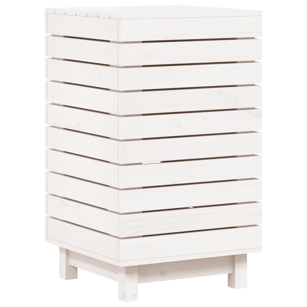 vidaXL Laundry Basket White 44x44x76 cm Solid Wood Pine