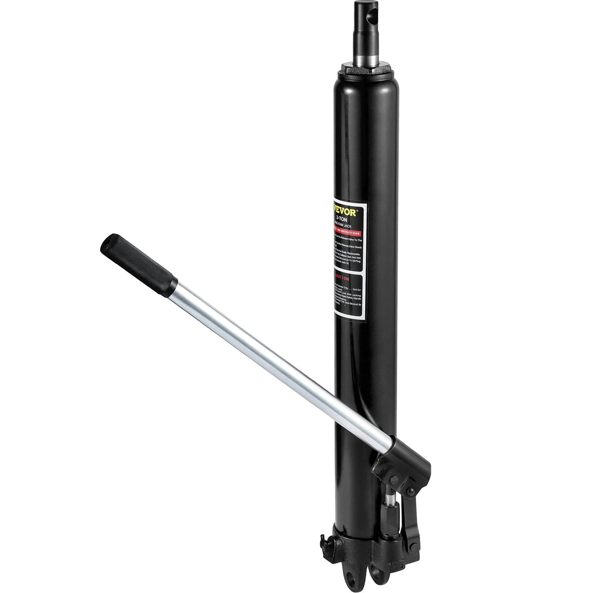 VEVOR Hydraulic Long Ram Jack, 3 Tons/6600 lbs Capacity, with Single Piston Pump and Clevis Base, Manual Cherry Picker w/Handle,