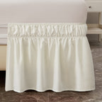 Meila Wrap Around Bed Skirt Three Fabric Sides Elastic Dust Ruffled 18 Inch Tailored Drop,Easy To Install Fade Resistant-Natural White, Twin/Full