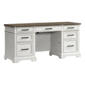 Intercon Drake Home Office 66" Wide Credenza, Rustic White & French Oak Furniture