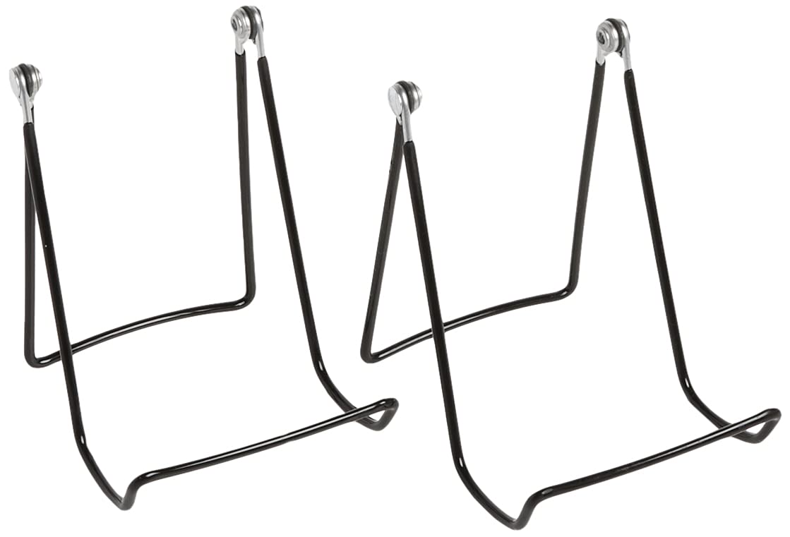 GIBSON HOLDERS Two Wire Display Stand for Plates, Kitchenware, Books, Artwork; Set of 2 6A - Black