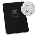 Rite In The Rain Weatherproof Top Spiral Notebook, 4' X 6', Black Cover, Universal Pattern (No. 746)