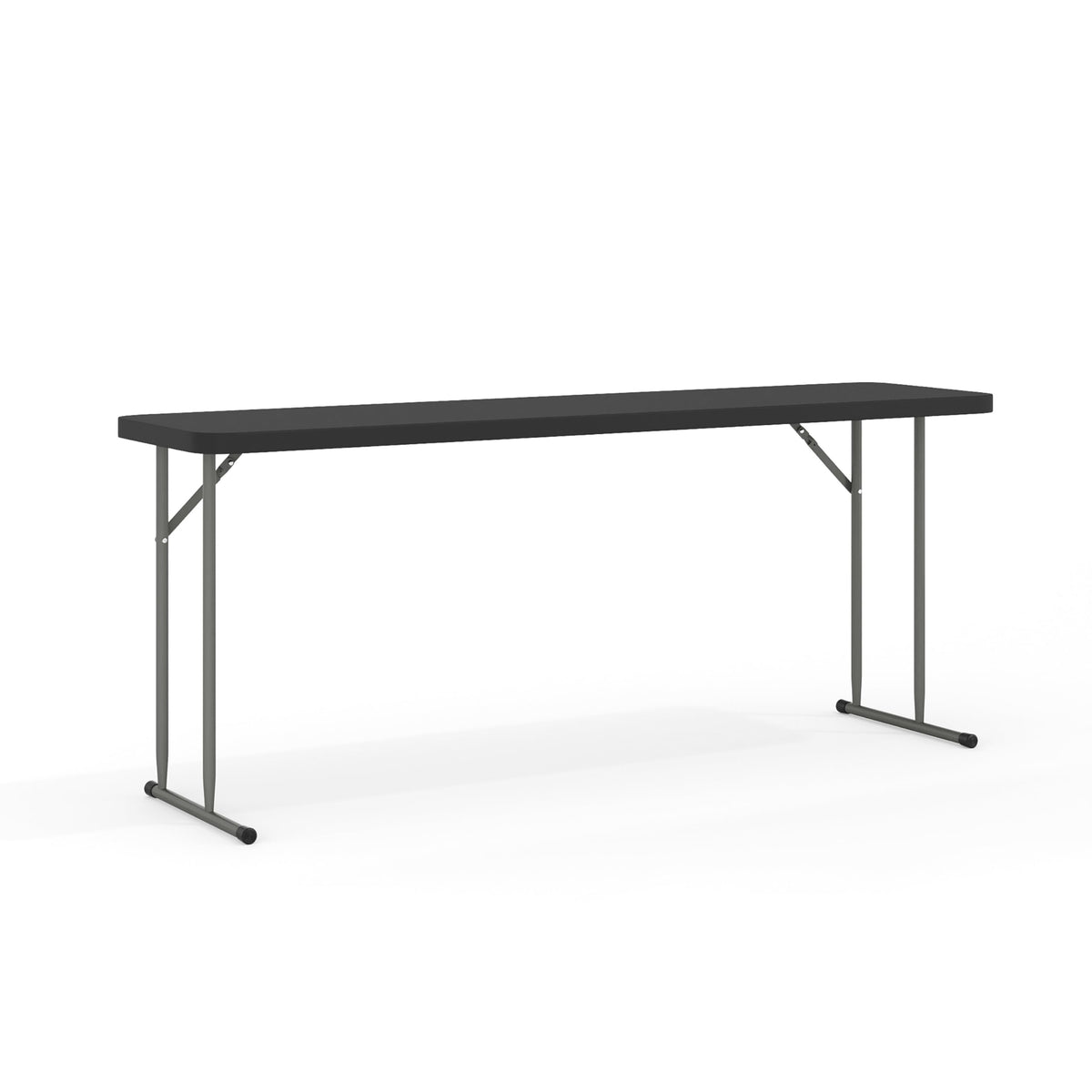 Flash Furniture Kathryn 6' Plastic Folding Training and Event Table, Rectangular Folding Training Table with 220-lb. Static Weight Capacity, Black