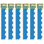 Teacher Created Resources Blue Mini Polka Dots Border Trim, 35 Feet Per Pack, 6 Packs