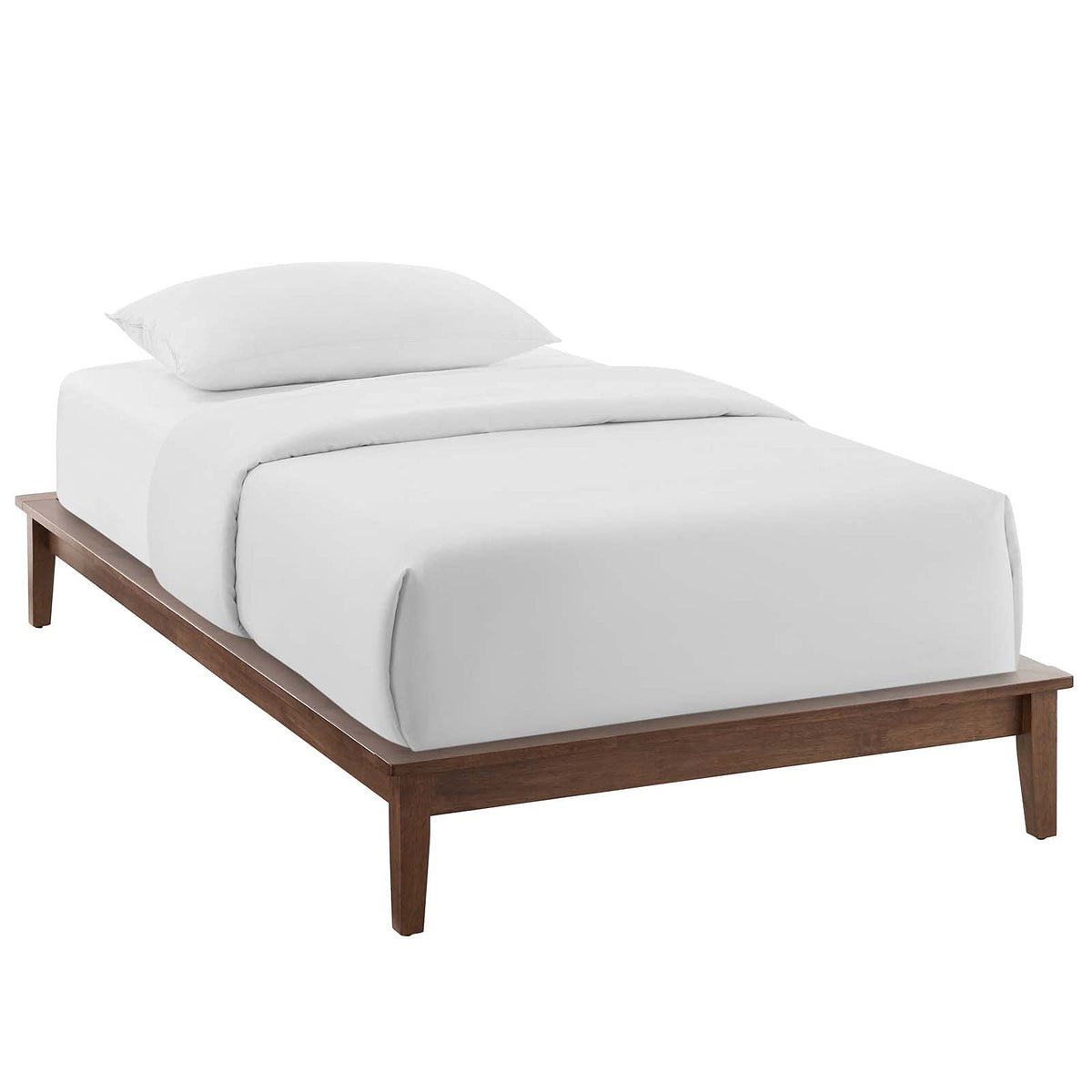 Modway Lodge Wood Platform Twin Bed Frame In Walnut