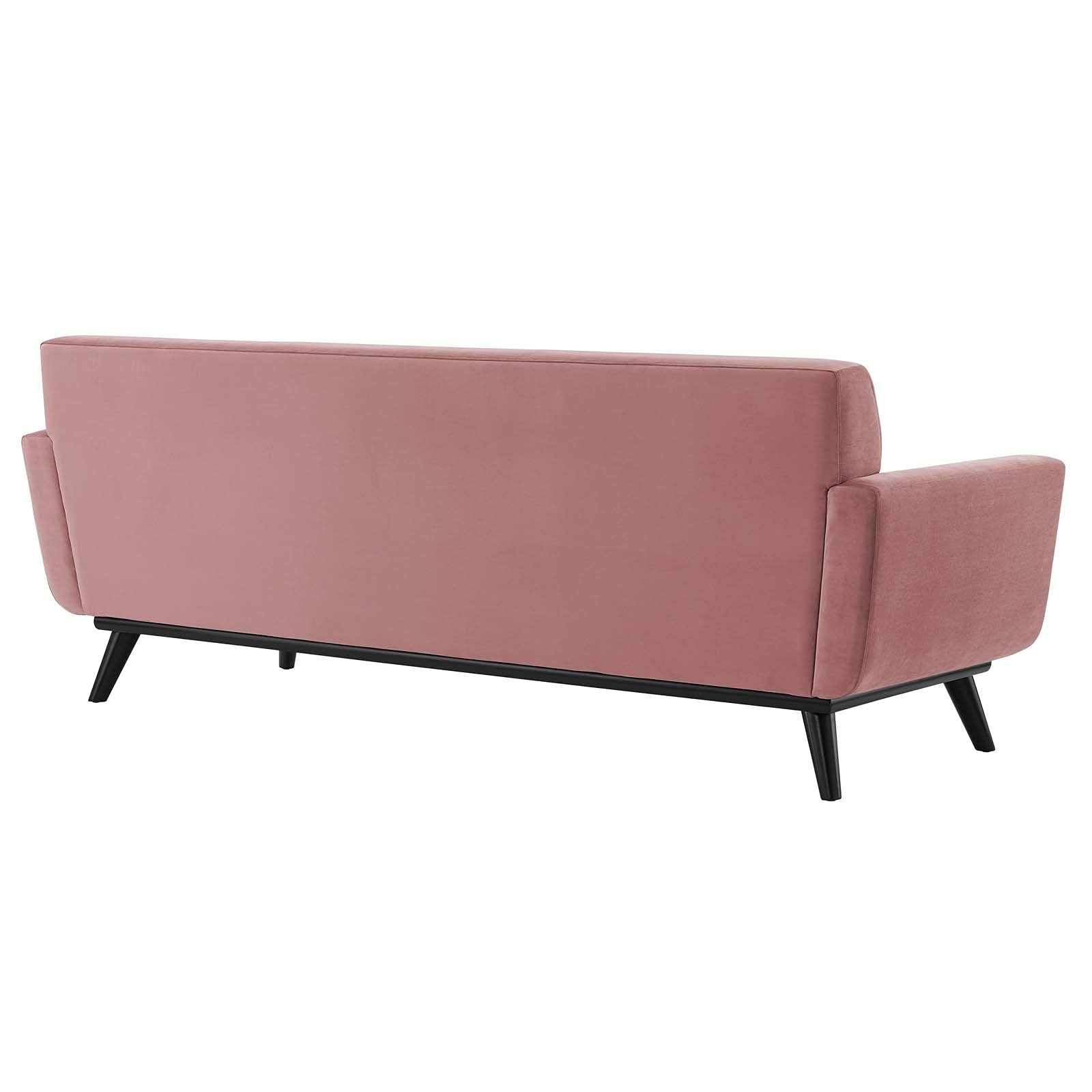 Modway Engage Channel Tufted Performance Velvet Sofa in Dusty Rose