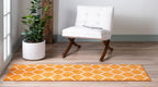 Unique Loom Trellis Frieze Collection Area Rug - Rounded (2' X 13' 1'' Runner Orange/Ivory)