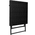 vidaXL Folding Sun Loungers 2 pcs with Table Poly Rattan Black
