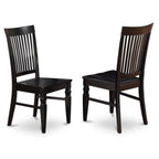 East West Furniture WEST5-BLK-W Weston 5 Piece Dining Set for 4 Includes a Rectangle Kitchen Table with Butterfly Leaf and 4 Dinette Chairs, 42x60 Inch, Black & Cherry