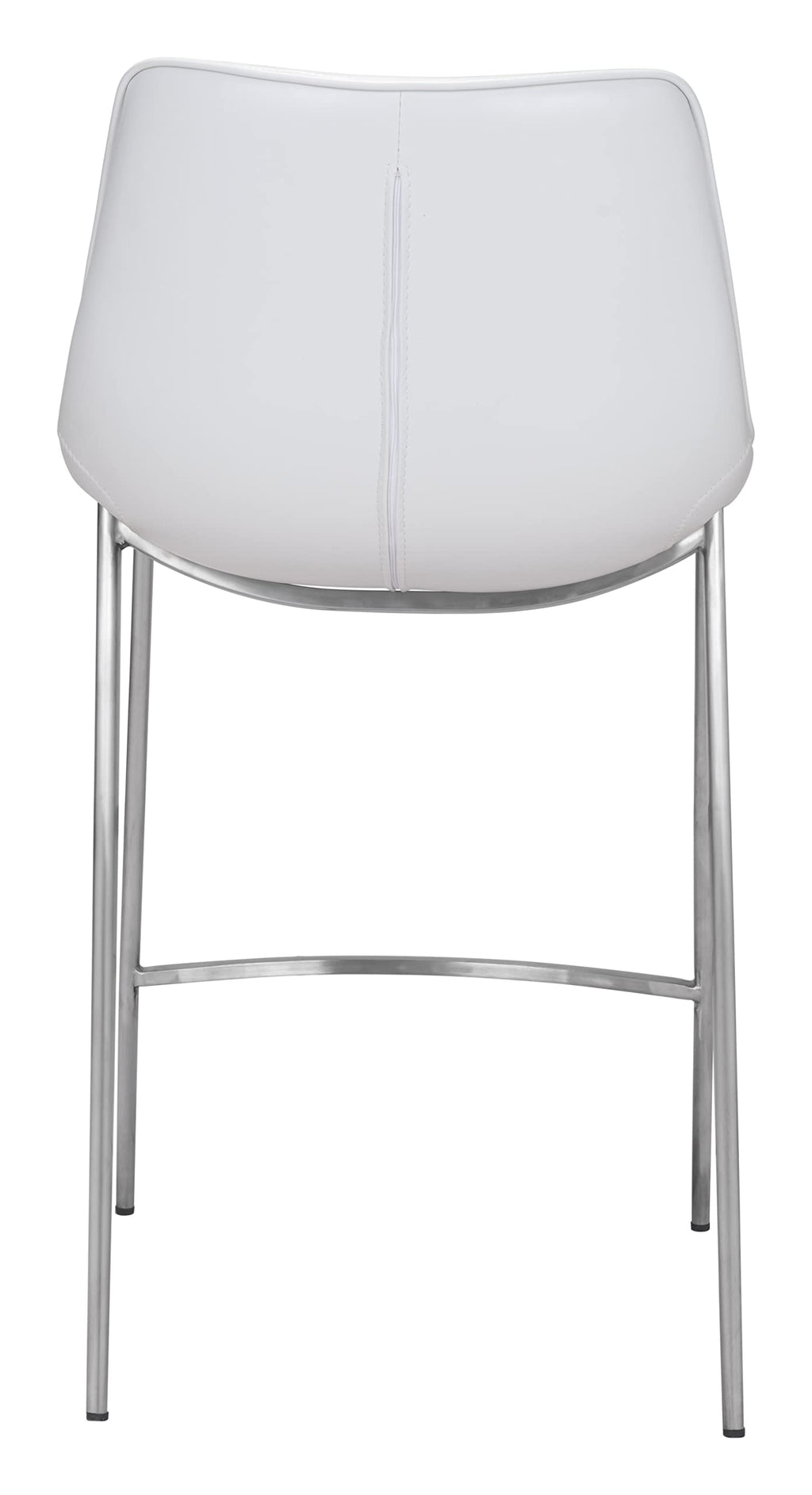 Magnus Counter Chair (Set of 2) White & Silver