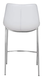 Magnus Counter Chair (Set of 2) White & Silver