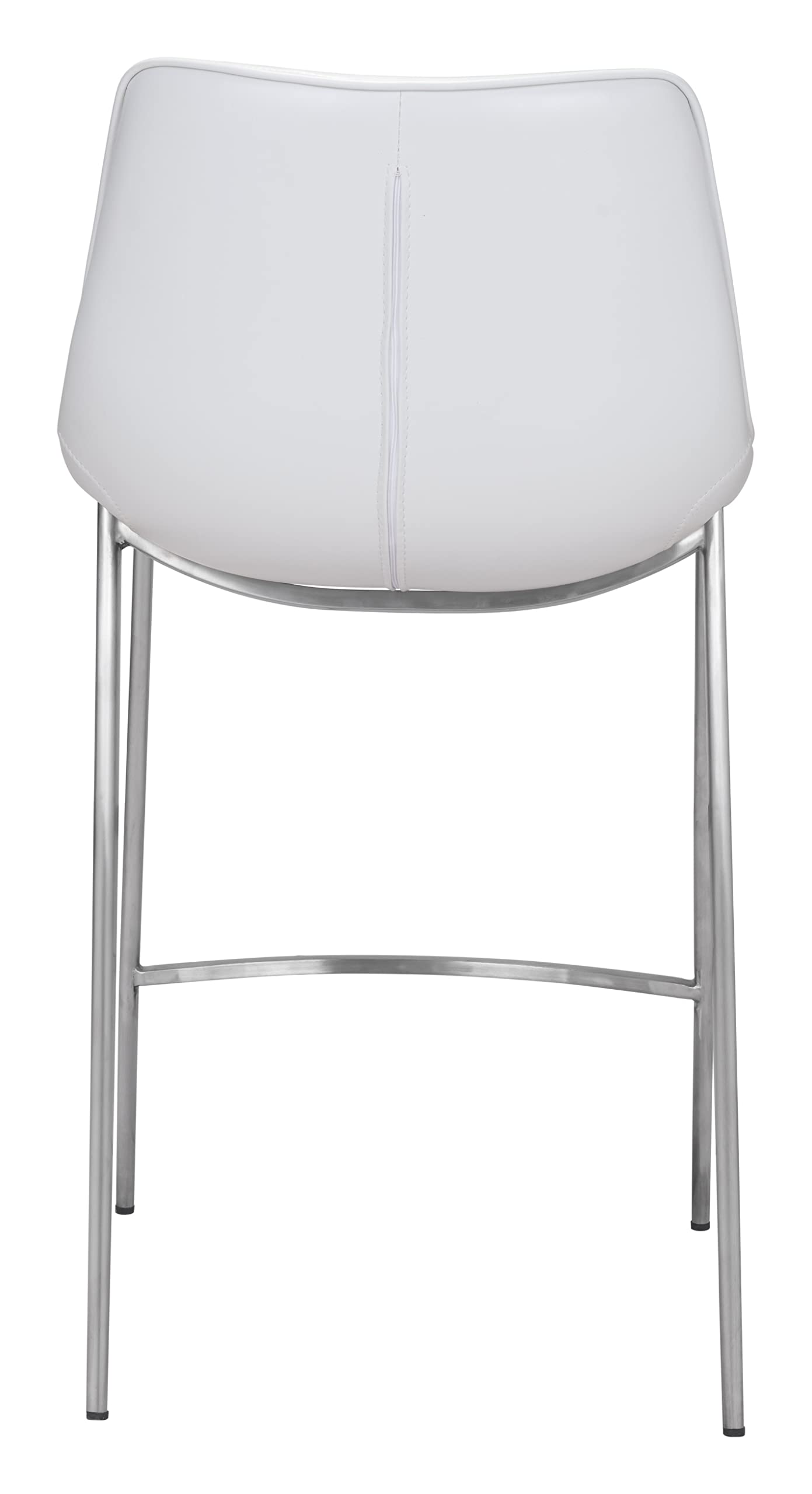 Magnus Counter Chair (Set of 2) White & Silver