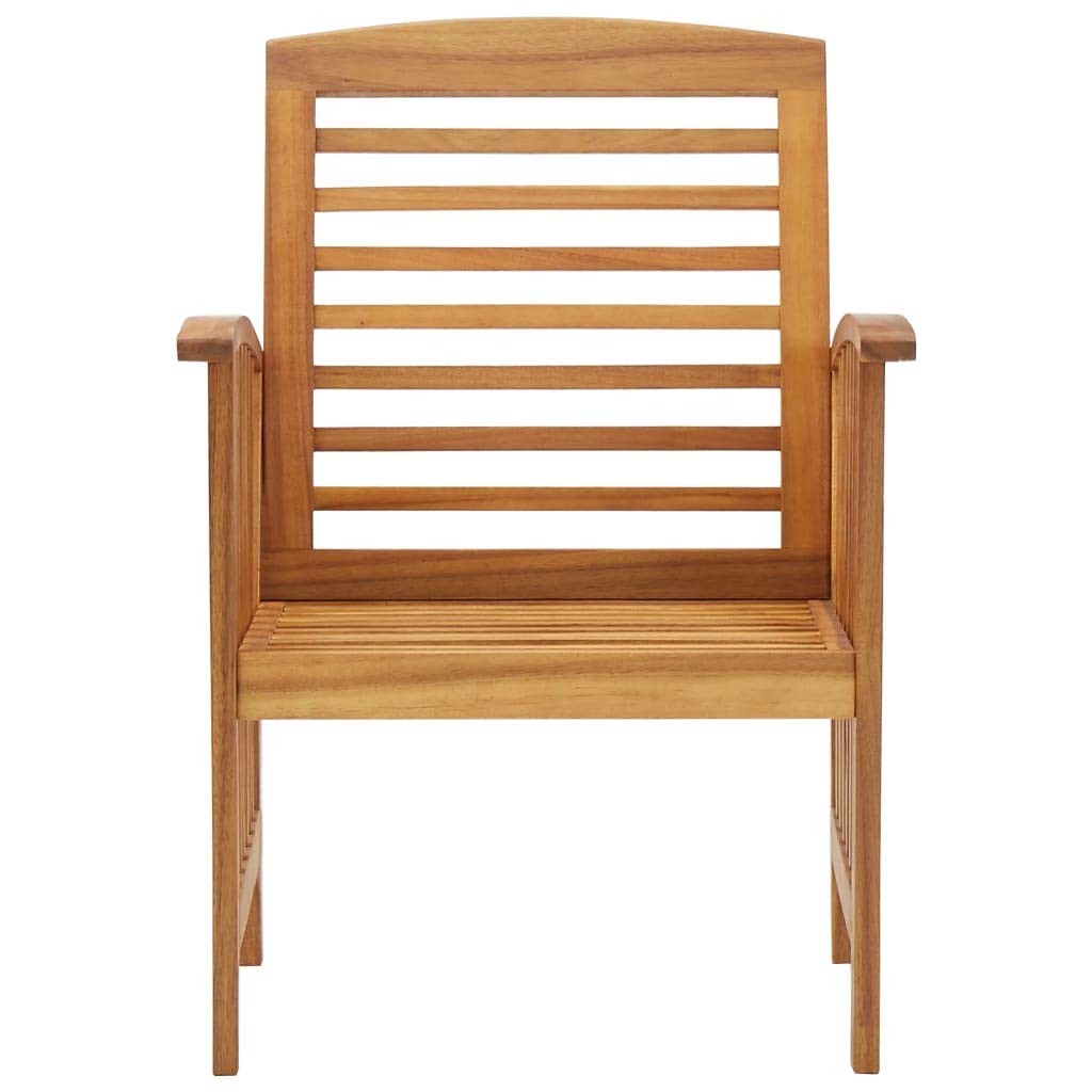 vidaXL Patio Chairs 2 Pcs, Patio Dining Chair with Armrest, Wood Slat Back Outdoor Dining Chair for Deck Garden Lawn, Solid Wood Acacia
