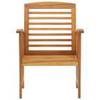 vidaXL Patio Chairs 2 Pcs, Patio Dining Chair with Armrest, Wood Slat Back Outdoor Dining Chair for Deck Garden Lawn, Solid Wood Acacia
