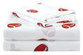 Chezmoi Collection 4-Piece Kids/Teens Sports Sheet Set - Soft Microfiber White Brown Football, Full Size