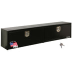 Buyers Products 1702940 Black Steel Topsider Truck Box With T-Handle Latch, 16 X 13 X 72 Inch, Truck Tool Box For Storage And Or
