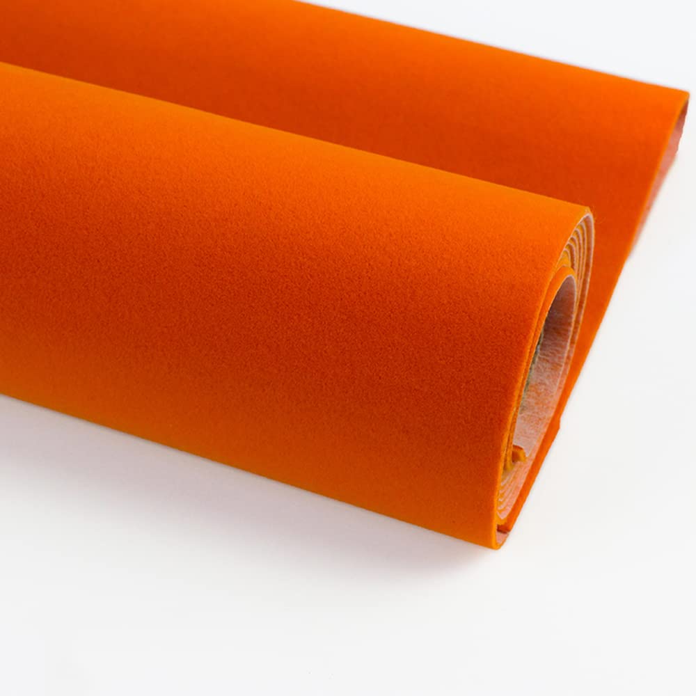 14.5''x78.7'' Self Adhesive Velvet Drawer Liner Roll Felt Fabric Velvet Flocking Liner for Jewelry Drawer Box Shelf Crafts (Oran