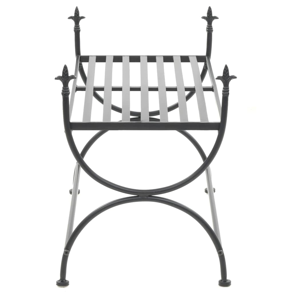 vidaXL Dining Bench in Vintage Style - Strong and Durable Metal Construction - Easy Assembly - Ideal for Industrial Farmhouse Decor - Black
