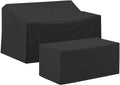 Crosley Furniture Patio Furniture Covers, Waterproof 2-Piece Cover Set For Outdoor Coffee Table, Loveseat, Black