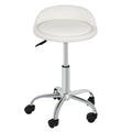 SUPER DEAL Adjustable Height Hydraulic Rolling Swivel Stool Tattoo Facial Massage Spa Salon Medical Stool with Back Rest (White)