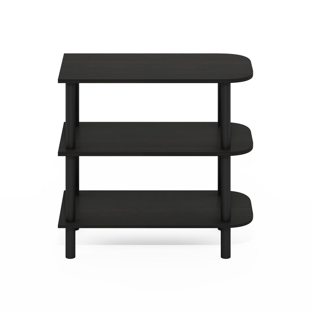 Furinno Turn-N-Tube 23-Inch 3-Tier Curved Freestanding Shoe Rack Storage Organizer, Espresso/Black