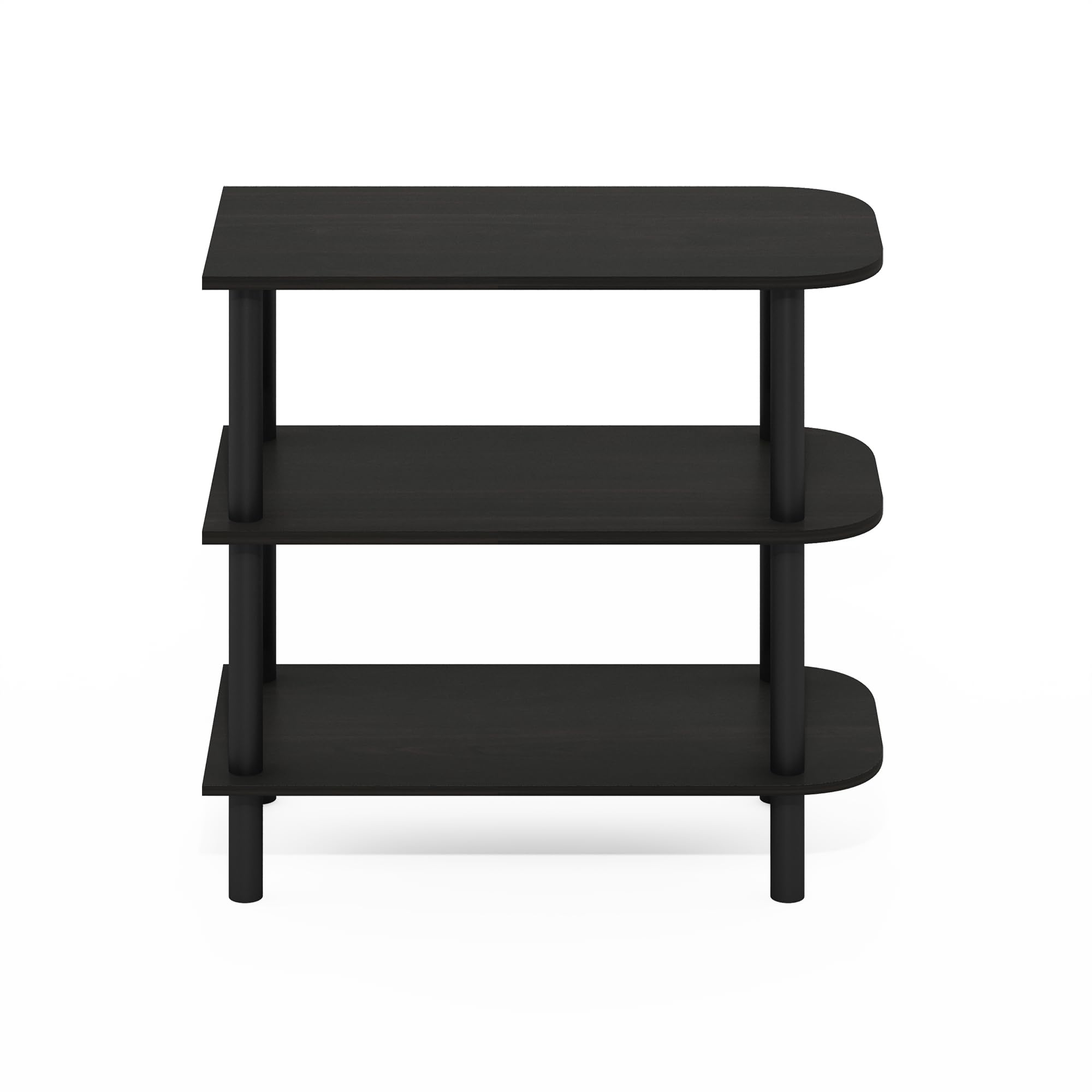 Furinno Turn-N-Tube 23-Inch 3-Tier Curved Freestanding Shoe Rack Storage Organizer, Espresso/Black