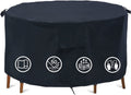 Round Patio Furniture Covers, 110'' Dia Outdoor Furniture Covers, Waterproof Outdoor Table Cover, Fire Pit Cover Outdoor Round T